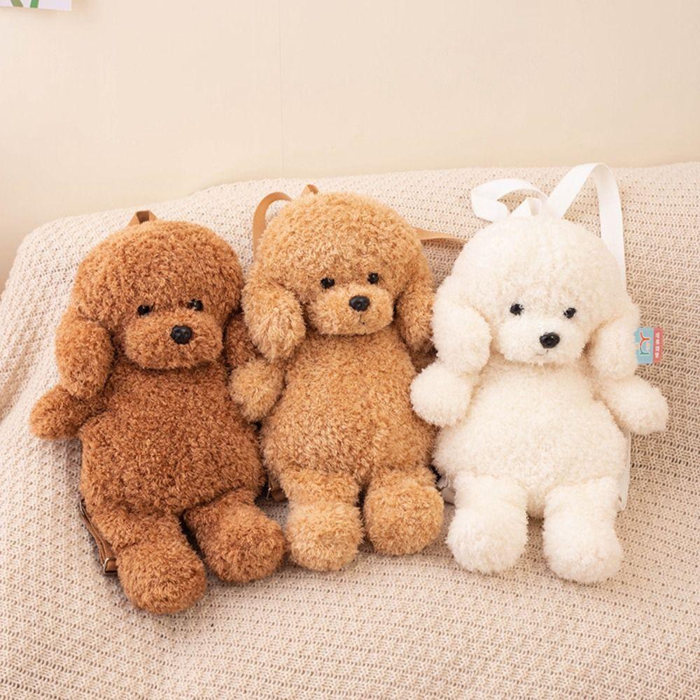 Stuffed Doll Dog Plush Backpack Large Capacity Animal Plush Toys Dog Shoulders Bags  Students