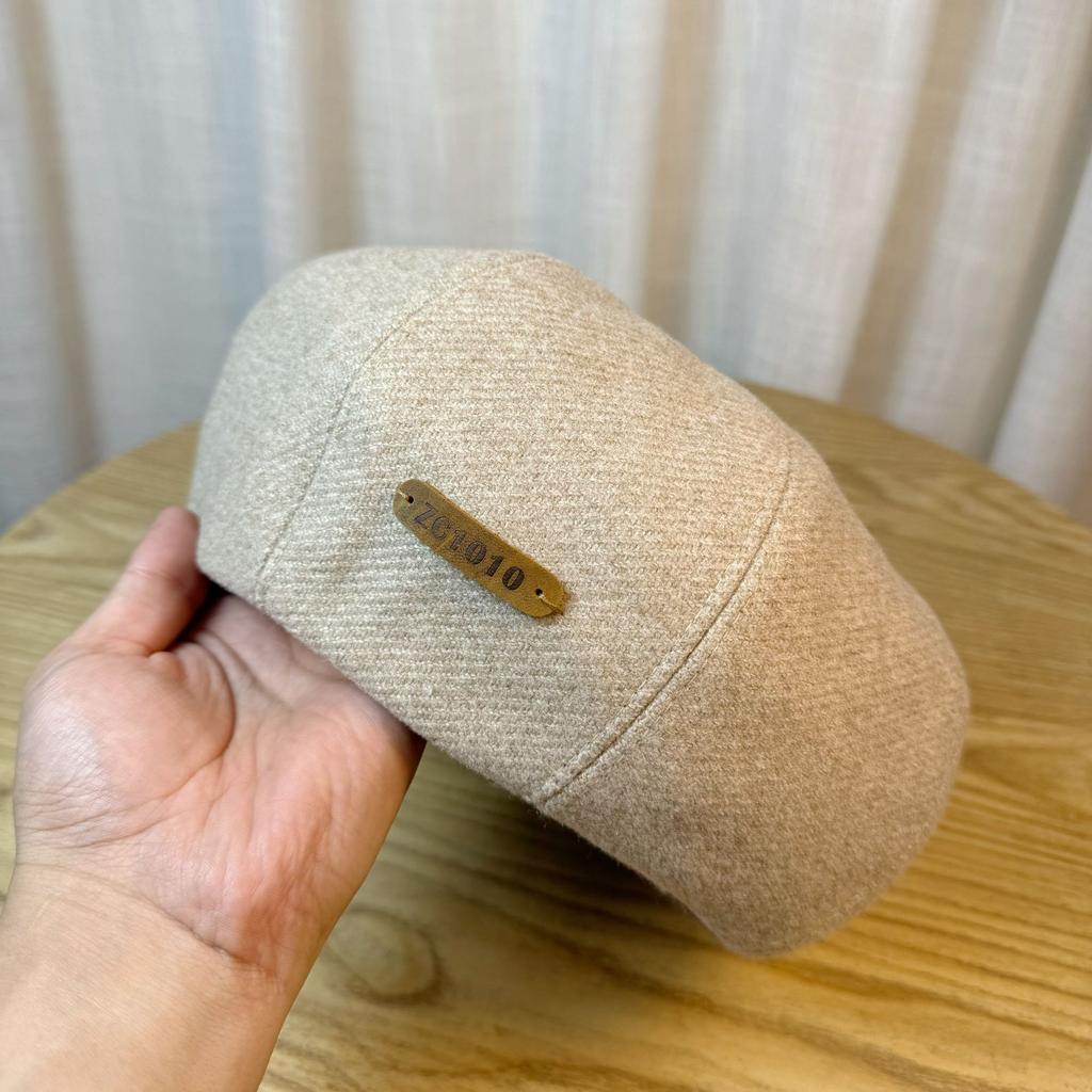 Barett Damen Herbst und Winter Neu Koreanisch Retro Achteckige Mütze mit Kleinem Gesicht Geeignet für Rundes Gesicht Dreidimensionale Malermütze