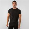 Men's T-shirt European Summer Fitness Sports Solid Cotton Elasticity Active Short-sleeved T-shirt