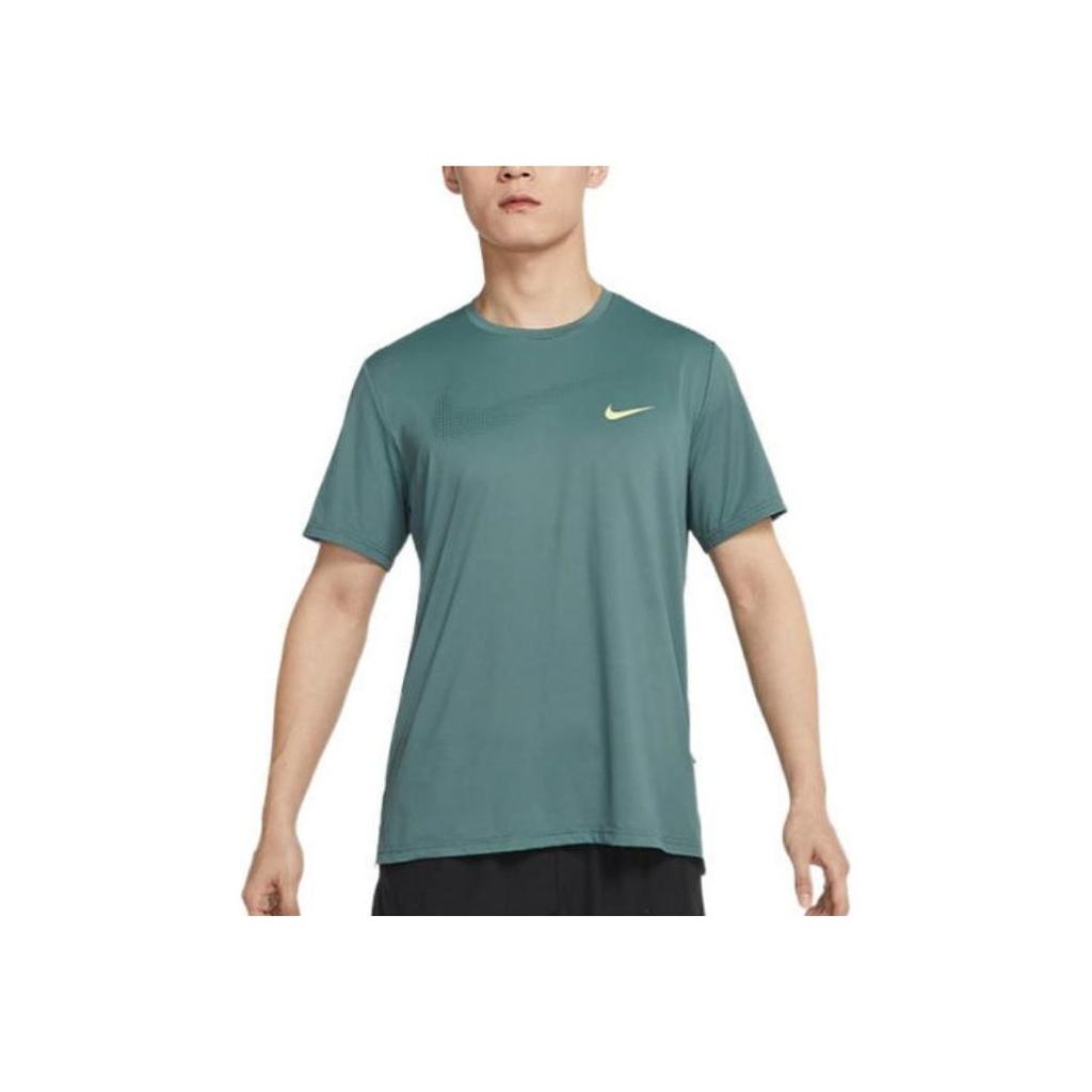 Nike Pro Dri-FIT Logo Print Crew Neck Short Sleeve T-Shirt Men Tops Green DX6305-387