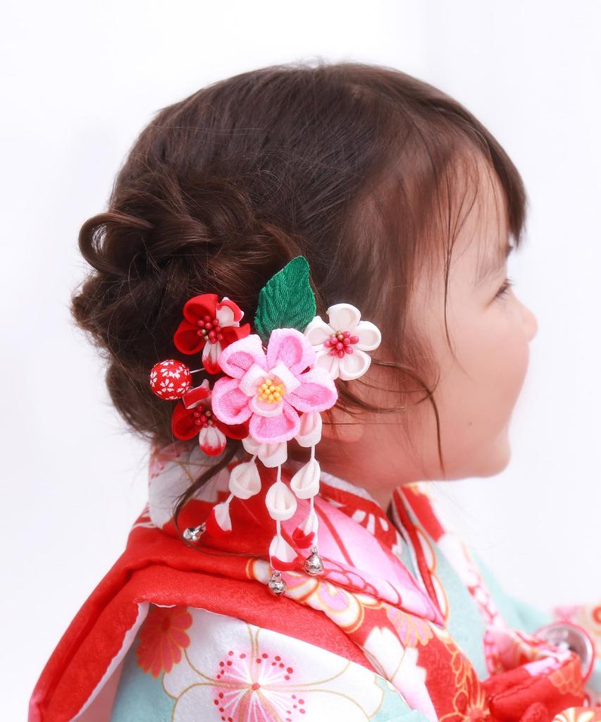 Kyoetsu Hair Ornament for Year of Artificial 753 A Shichi-Go-San 3-7 Olds, Tsumami-Zaiku (Pinch Wood) (F-06)