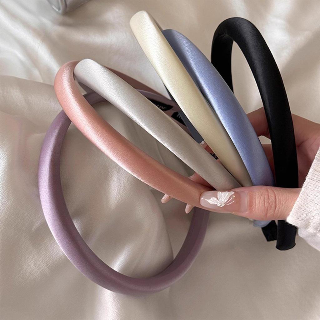 5-Piece Set of Stylish and Elegant Satin Hairbands for Women, Suitable for Dresses, Parties, Balls, and Friend Gatherings