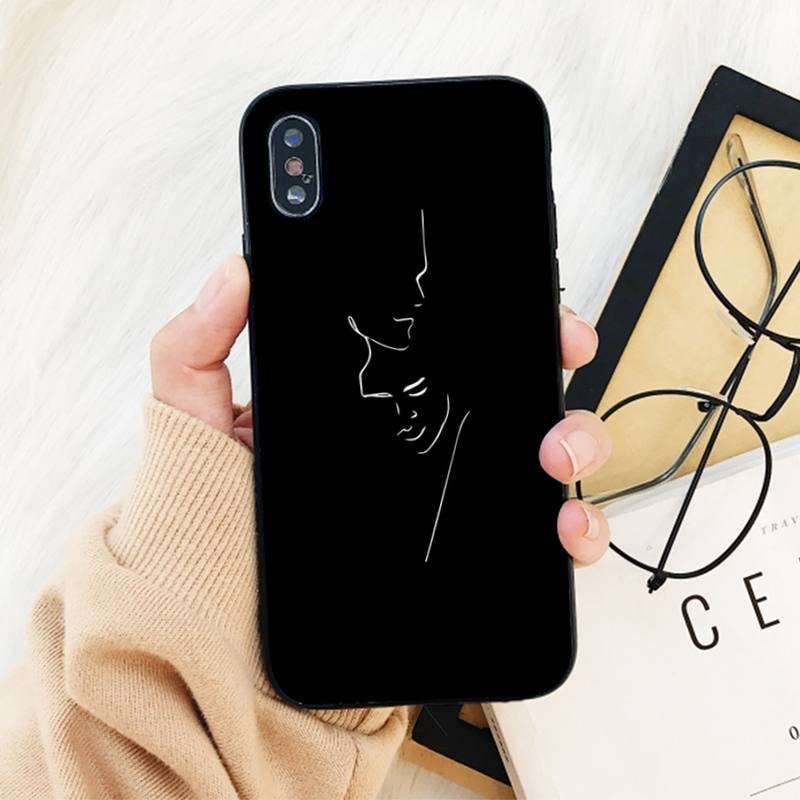 

MaiYaCa Bad Habits Black and white Art Abstract Lines Soft Phone Case for iphone 13 11 pro XS MAX 8 7 6 6S Plus X 5S SE 2020 XR 12 pro max
