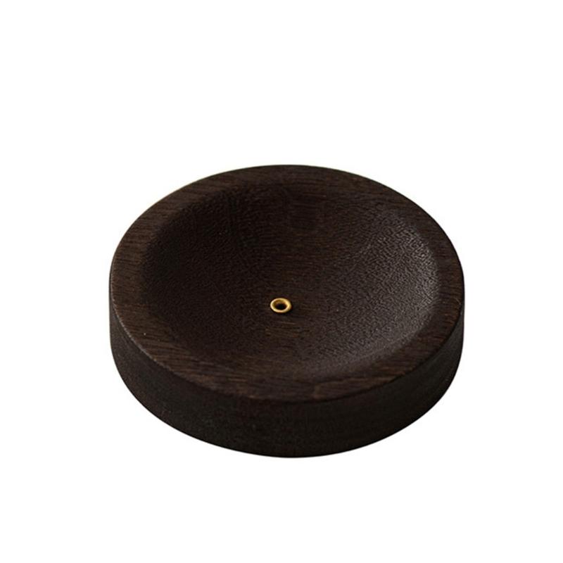 Wood Incenses Stick Stand Creative Incenses Burners Round Shaped Censer for Meditation & Relaxiation