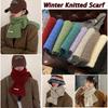 New Wool Blend Knitted Cable Scarf Thicken Solid Color Women Long Scarf Windproof Neck Cover Thermal Neck Warmer