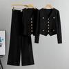 Broek met wijde pijpen plus size trui dames herfst vest gebreid vest broekpak