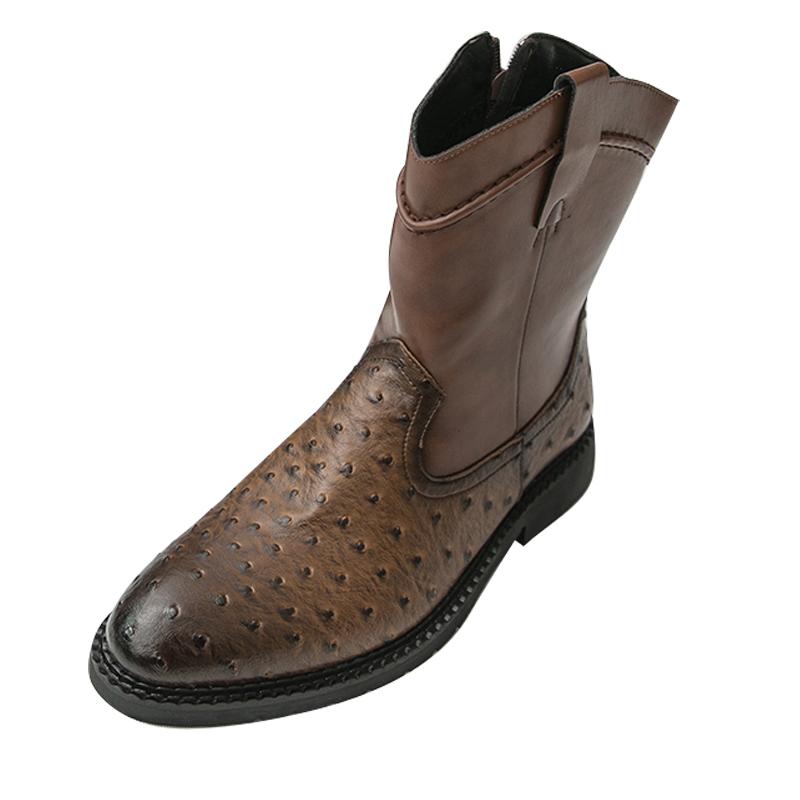 

Модные Стильные Дизайнерские Мужские Ботинки до Середины Икры Повседневные Ковбойские Ботинки Осень Зима Ботильоны Мужские Ботинки с Высоким Голенищем Мягкие Повседневные Боты для Прогулок 46 коричневый