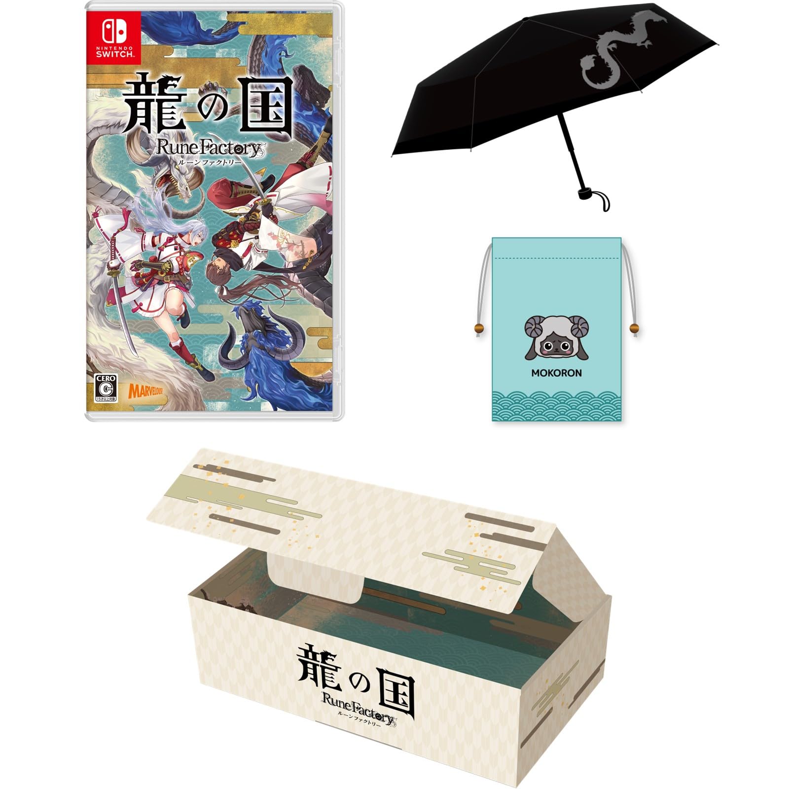 

Дизайн Dragon Rune Factory для Nintendo Switch, Дизайн, Складной зонт, Дизайн Mokoron, Сумка на шнурке в комплекте, Код для скачивания костюма в стиле Урарака, Страна -