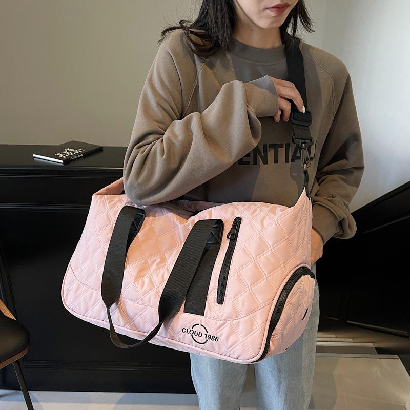 Women's sports and leisure large-capacity going out portable travel bag dry and wet separation fitness bag can be set, tie rod belt shoe compartment