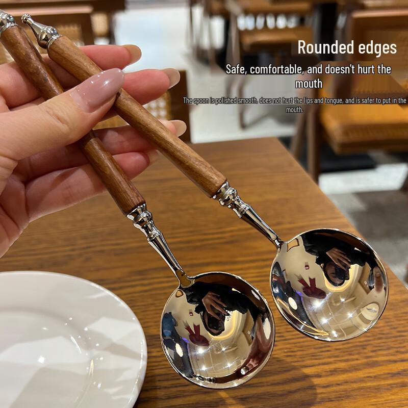 Stainless Steel Long-Handle Soup & Rice Spoons