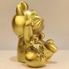 Brass Waving Lucky Ornament Car Decoration Cute Gift Opening Cashier Desk Smiling Face Yuanbao Fortune Cat