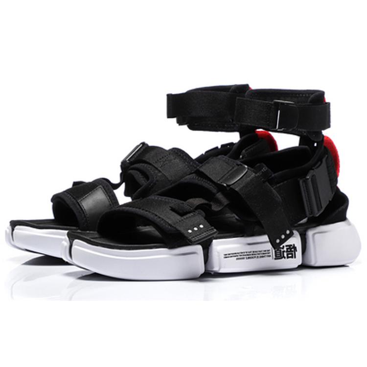 Li Ning Plateau Paris Fashion Week Strand Sandalen Herren Schwarz Weiß AGBN079-2