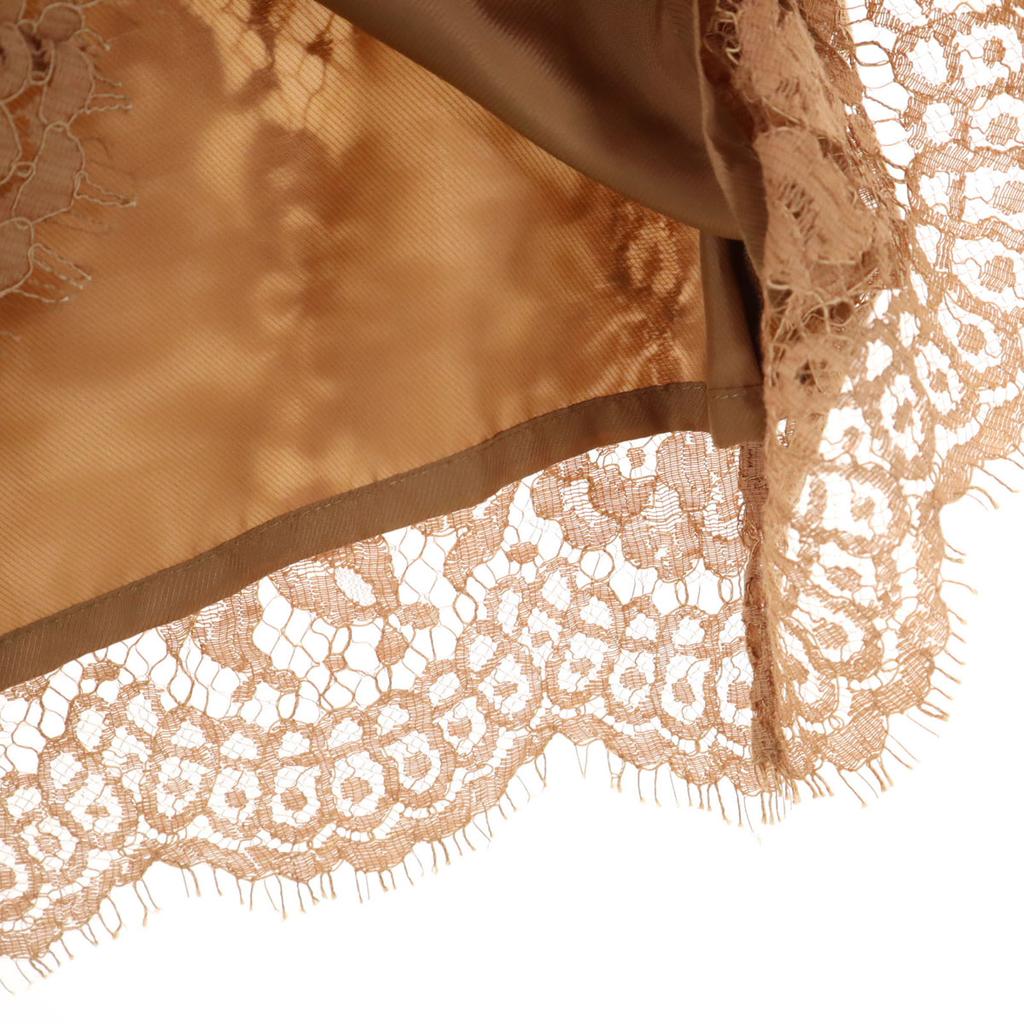 EFFE BEAMS made in Japan Midi length Total race Tight Skirt 38 Brown Women Used