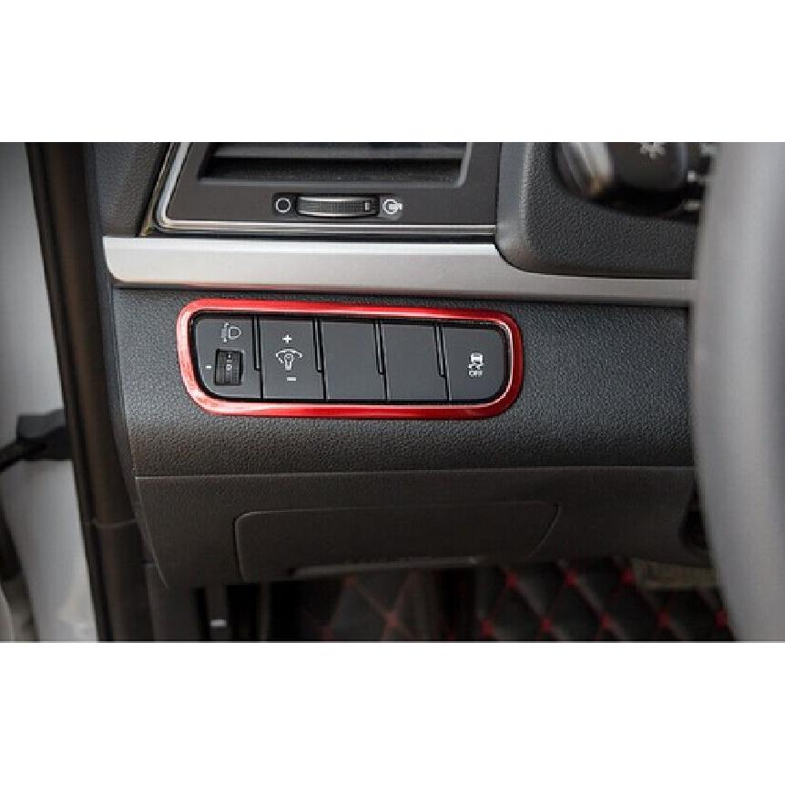 Titanium Red Headlight Button Frame Cover Trim 1X For Hyundai Elantra 2017-2020