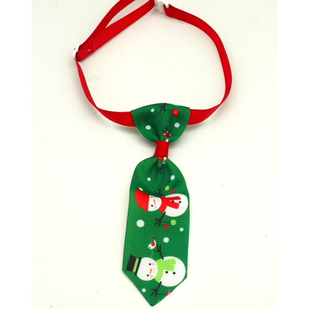 Christmas Elements Pet Puppy Dog Ties with Adjustable Collar X-mas Charms Ties for Small Pet Cats Small Dog Puppy Random Style