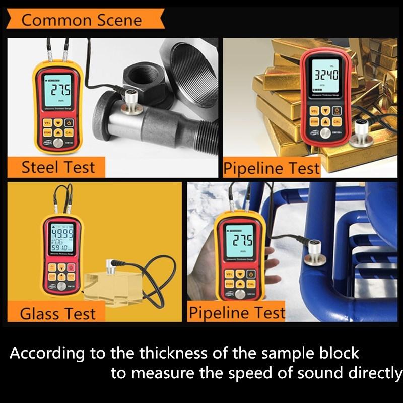 GM100 Ultrasonic Thickness Gauge Steel/pipe Testing Voice Sound Velocity Meter 1.2 200MM 30%OFF Standard Accuracy Mainland China