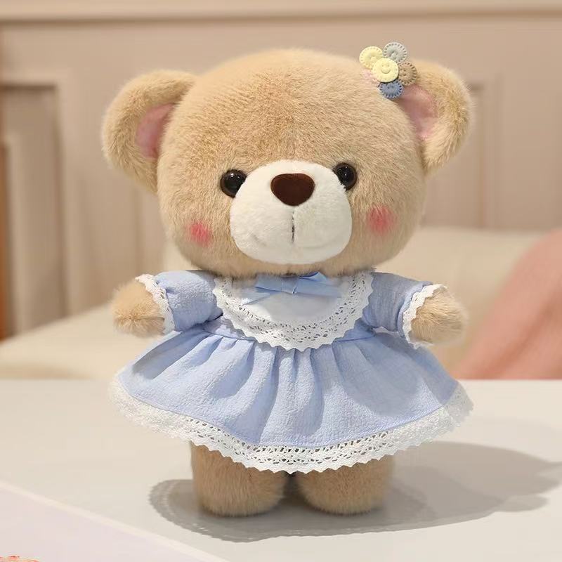 Newest Teddy Bear Doll with Skirt Kawaii Stuffed Plush Toy Figure Doll Cartoon Anime Cute Pillow Kids Birthday Gift Doll