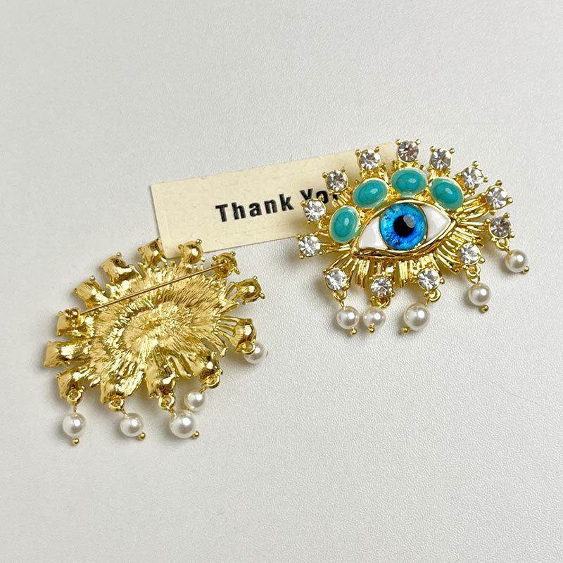 Broșă pentru femei Unisex Simulare Perlă Stras Ochi Petrecere Birou Corsage Pins Cadouri