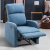 Manual Reclining Relax Armchair with Footrest Capacity 125kg Linen Fabric 67 × 83 × 107cm Blue