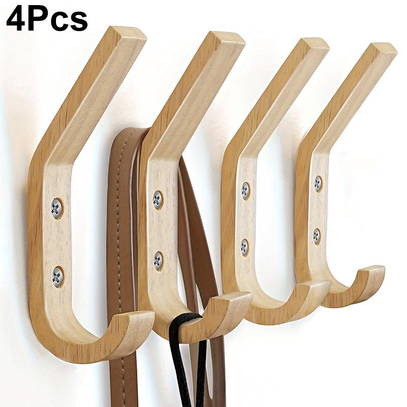 

4 шт. деревянных крючков для крепления на дверь, без повреждений, без сверления, декоративные крючки для входа, для дома, креативная настенная вешалка для одежды 15,5x2,5 см
