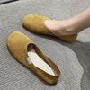 Single Shoes Women's New Flat Bottom One Pedal Lazy Half Slippers Two Wear Grandma Shoes Doudou Shoes Women