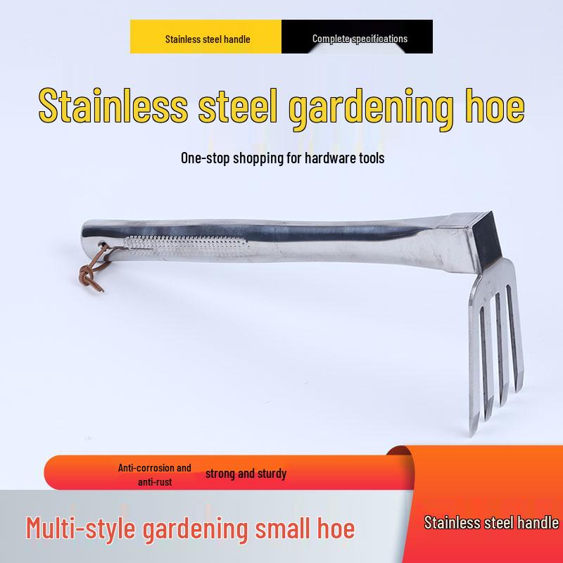 Stainless Steel Multi-functional Gardening Hoe: 2-in-1 Flat Handle for Planting & Soil Turning