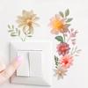 Fresh and Elegant Floral Switch Stickers, Home Wall Decoration Stickers