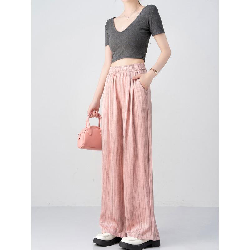 Summer Wide-leg Yamamoto Satin Pants Drape Cold High Waist Thin Loose Casual Straight Sports Dirty Pants Women