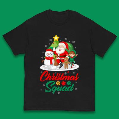 Christmas Squad Kids T Shirt Christmas Santa Claus Snowman Elf Gingerbread Top