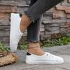Minimalistische Damen-Low-Top-Sneaker - Runde Zehenpartie, Bequem, Lässige Outfits mit Weicher Sohle, Handwaschbare Low-Top-Sneaker für den täglichen Gebrauch