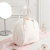 Shell Bag PU Leather Cosmetic Bag Zipper Small Square Bag Simple Makeup Pouch Bag  Travel