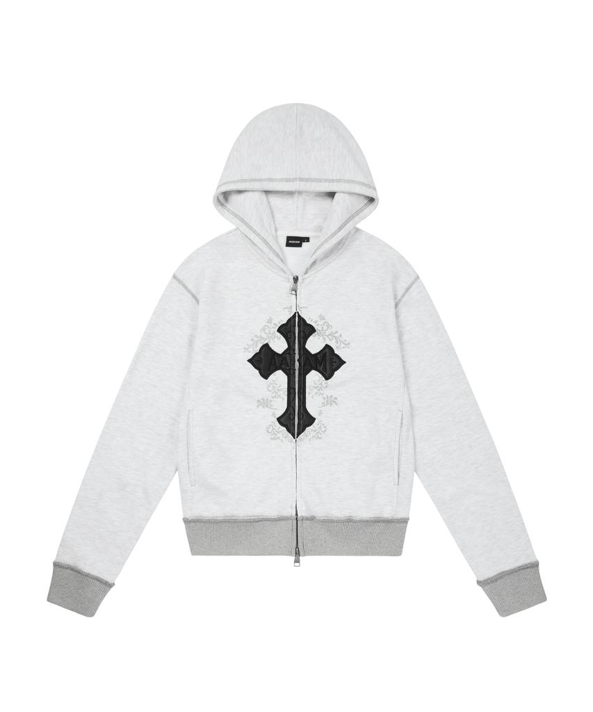Aakam Akm Cros2 Zip-Up Hoodie (Gray)