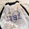 Streetwear Hoodie For Women With Letter Print Polyester Long Sleeve Casual Sweater