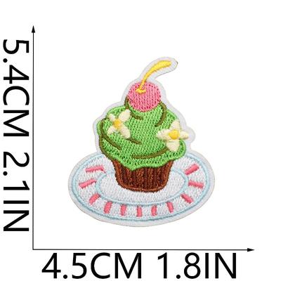 Random Tiramisu Cake Embroidery Cloth Sticker Bag Decoration Patch Sticker Computer Embroidery Seal