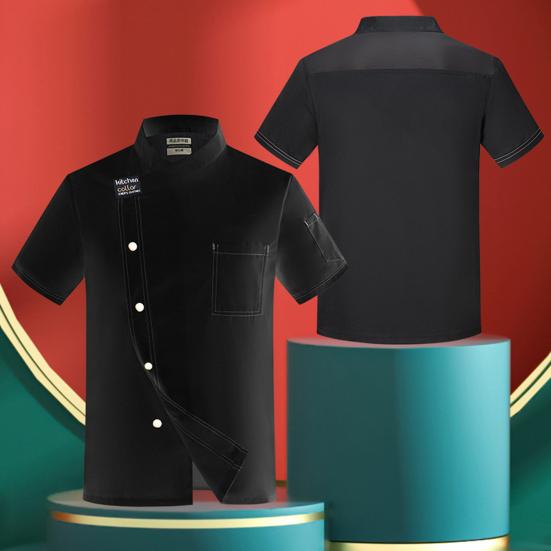 Restaurant Uniform Short Sleeve Pastry Clothes Anti-pilling Unisex Adult Kitchen Chef Coat Fashion Oil-proof
