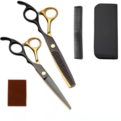 Hairdressing Scissors, Black and Gold Style Hairdressing Scissors Set
