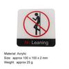 Acrylic Creative Signage No Leaning Sign Wall Label Sticker Warning Badge for Railings Fences Billboards Elevator Schools Parks Residential areas