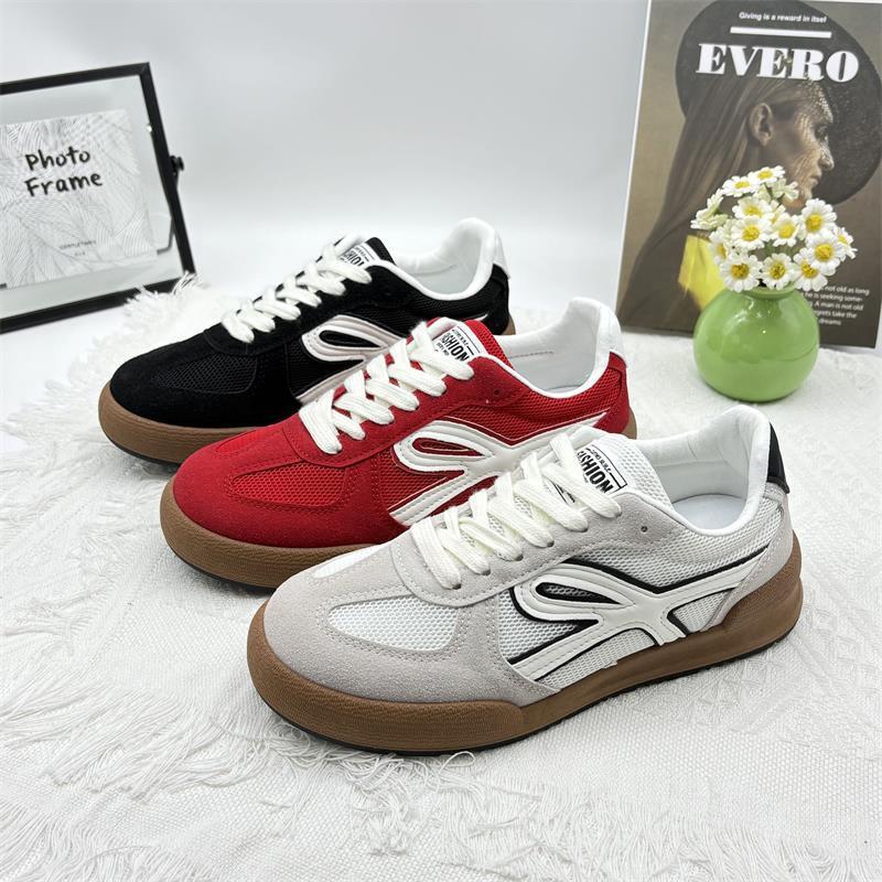 Angola red and white shoes German training shoes 2025 spring and autumn new retro versatile casual breathable mesh board shoes women