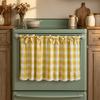 Oven Curtain, with Tie-Down Straps, Vintage Style, Easy Fastening Farmhouse Oven Door Ruffled Stove Skirt Curtain for Kitchen