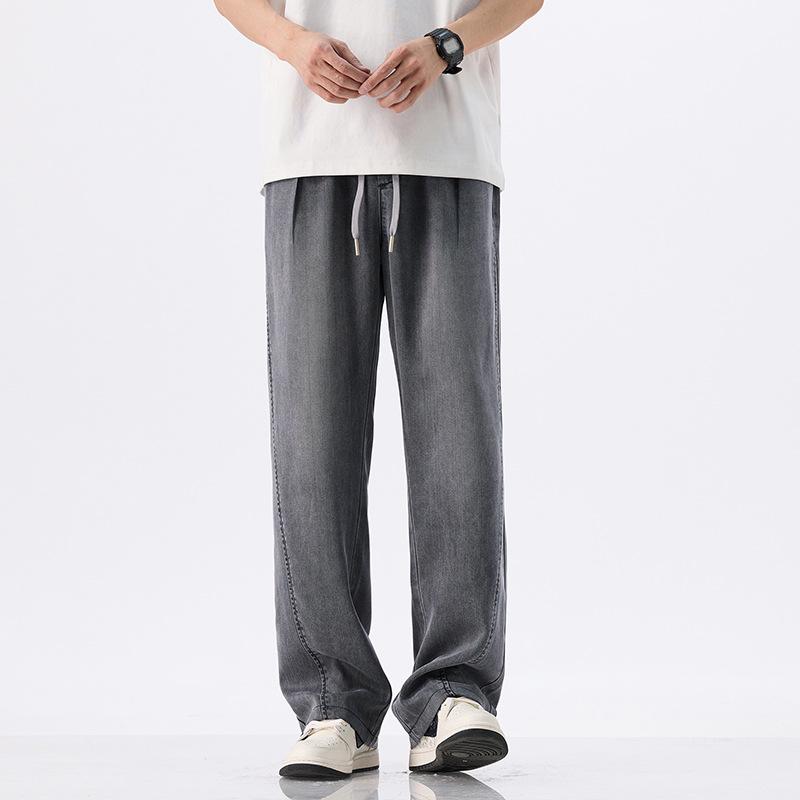

Loose Straight Jeans Men s Summer Thin Anti-wrinkle and Cool Trousers Men 5XL