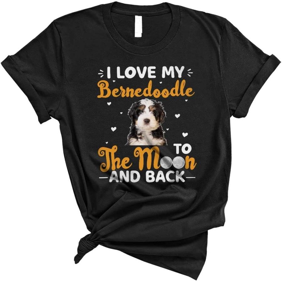I Love My Bernedoodle to The Moon and Back Funny Dog Pet Owner Lover Gifts Unisex T-Shirt XXXXXL чёрный