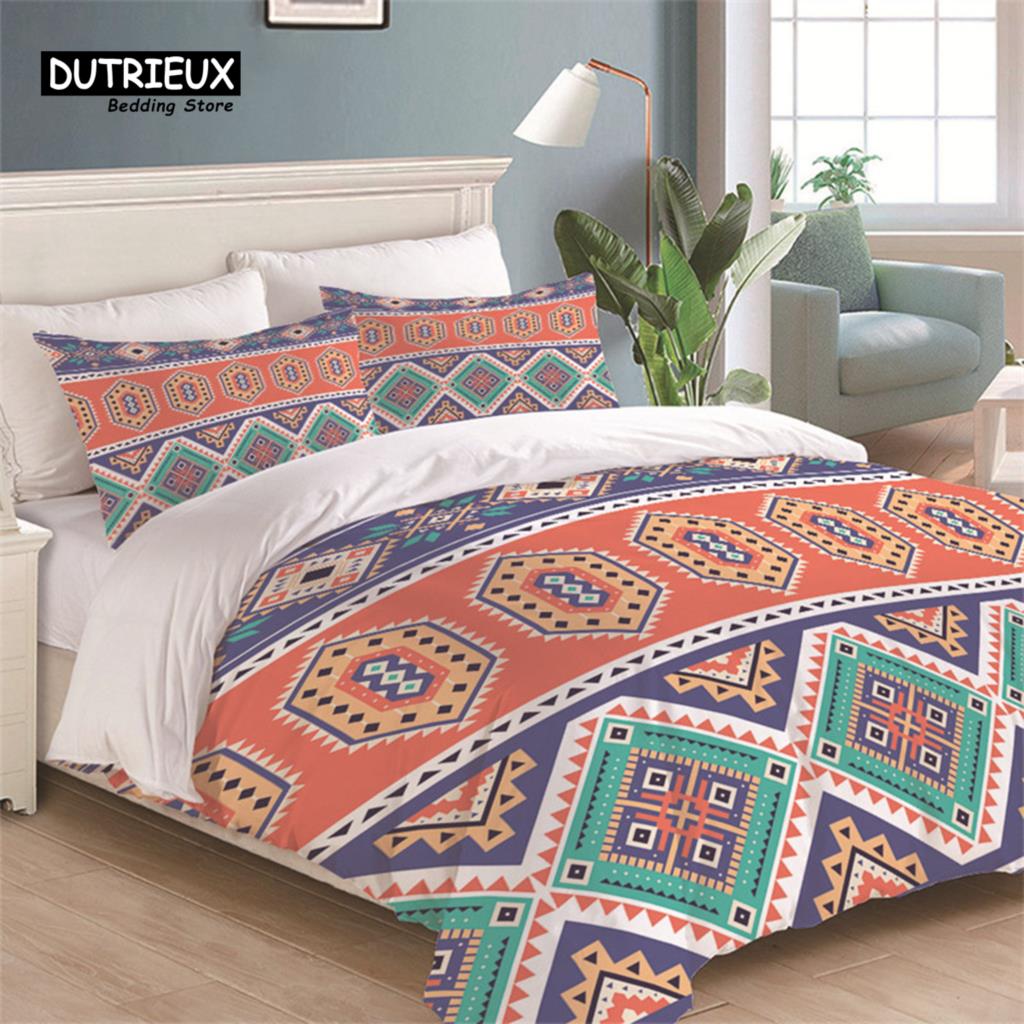Comforter Geometric Bedding Set King Queen Size For Kids Adults Print Comforter Bedroom Decorative