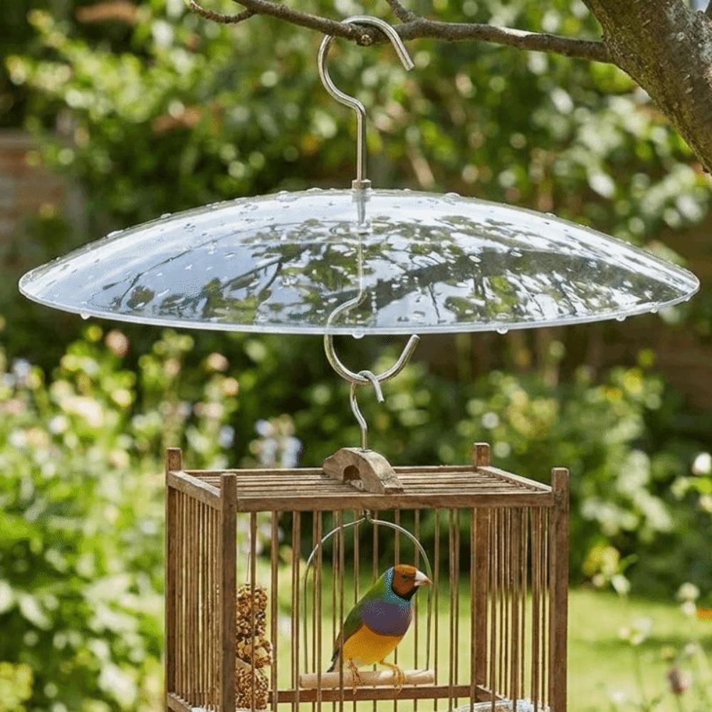 Clear Dome Bird Feeder Rain Guard Cover Weatherproof Snow Proof Umbrella Bird Feeder Plastic Squirrel Proof