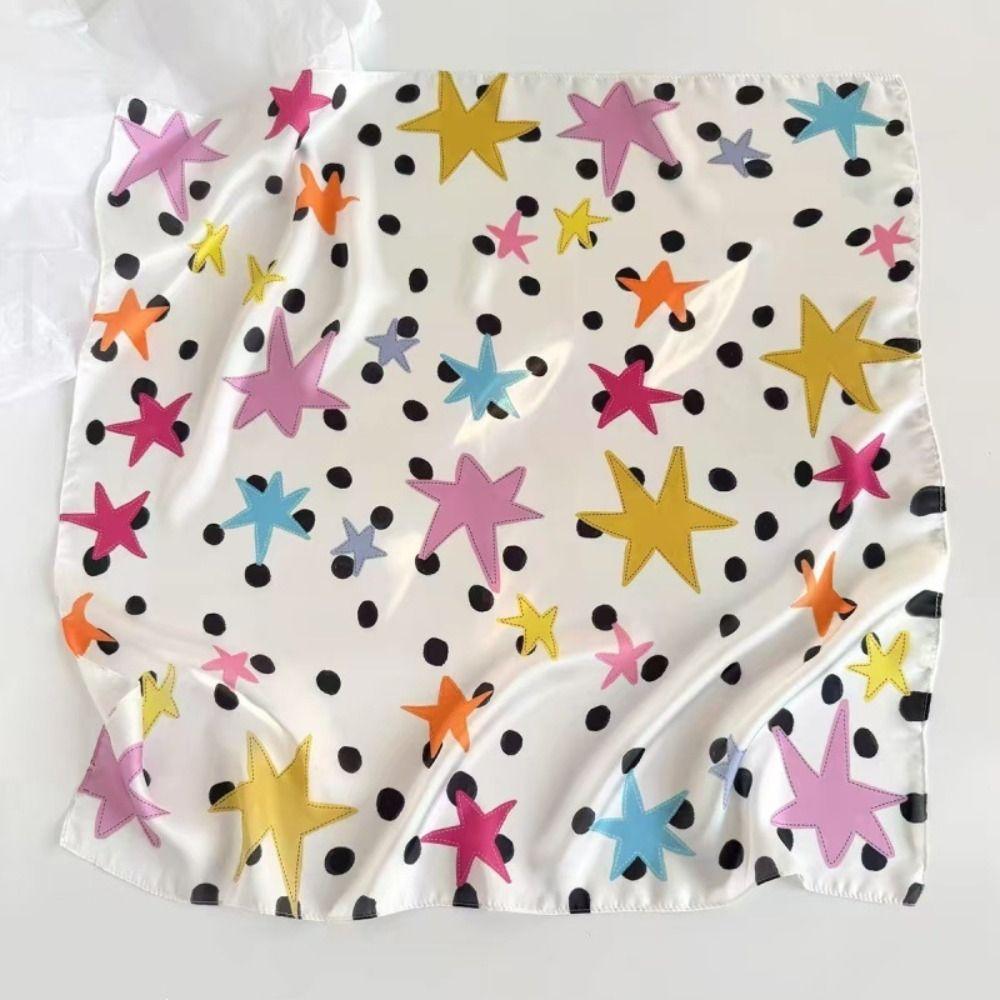 Y2K Star Print Scarf Printed Hair Scarf Simple Punk Bandana Beach
