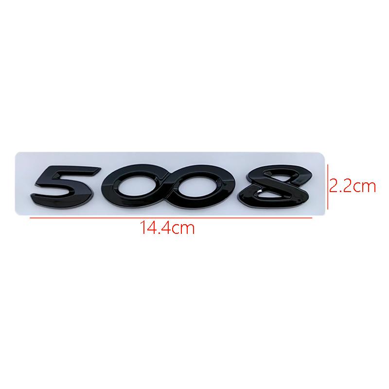 3d ABS Chrome Black Logo 3008 2008 4008 5008 Emblem Number Letters Nameplate WQPOK5 Sticker Car Trunk Badge Adhesive Decal Accessories