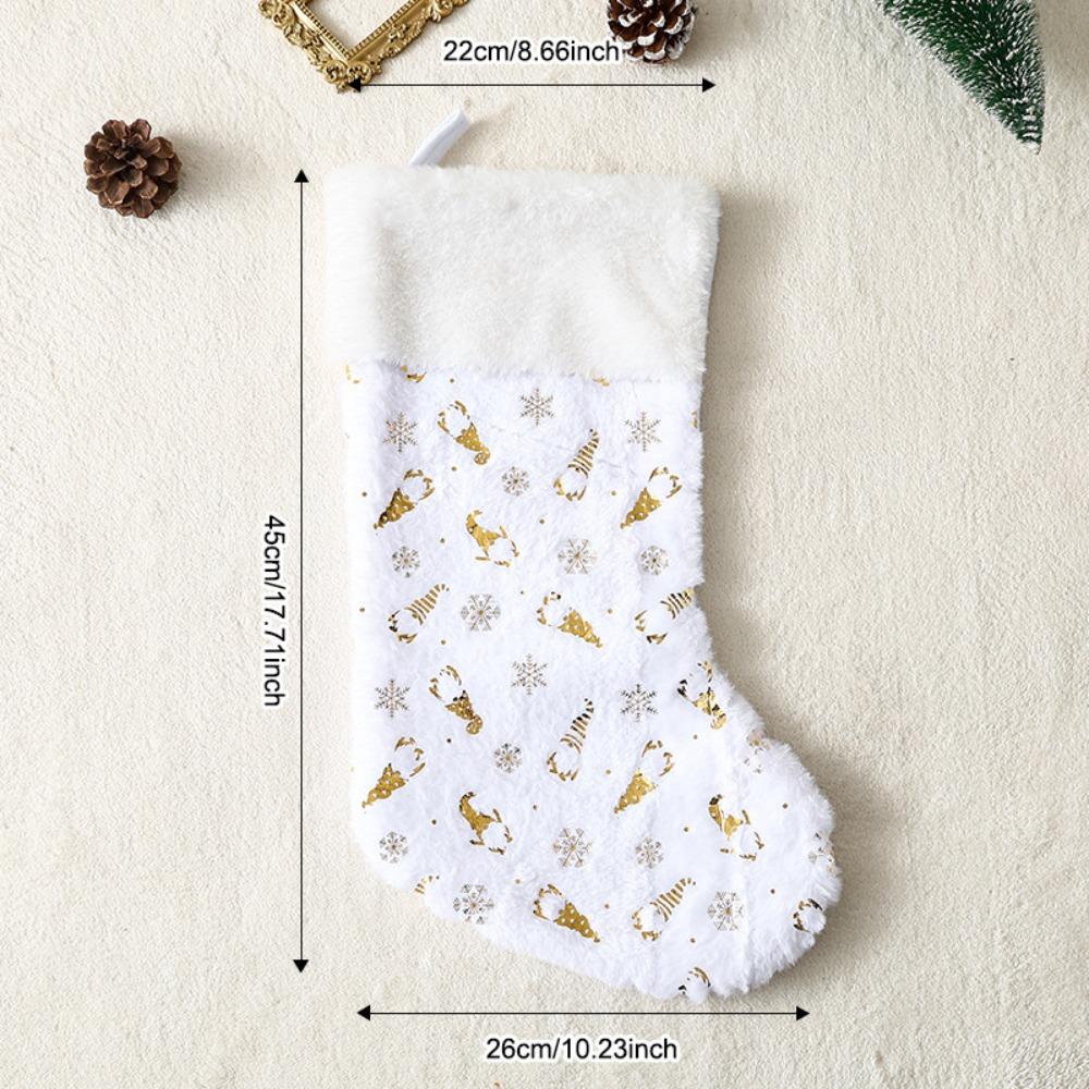 

Plush Christmas Knitted Socks Snowflake Christmas Tree Pendant Gift Bags Window Fireplace Decor A