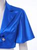 Women Satin Jacket Top Lapel Collar Flutter Sleeve Front Button Blouse Victorian Style for Casual Daily Party Wear