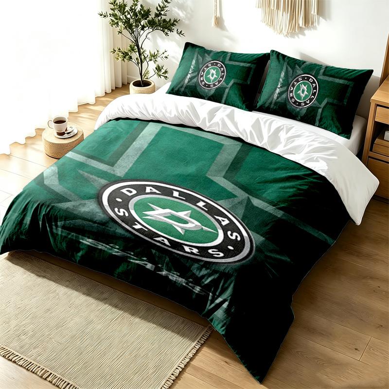Dallas Stars 3pc Duvet Cover Set Simple Modern Bedding Set Wrinkle Resistant Soft Fabric All Season Use a Perfect Gift
