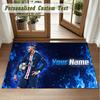 Crystal Velvet Square Rug Custom NameKylian Mbappe Pattern Non Slip Home Floor Decor Rug