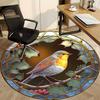 1pc Stained Glass Bird Ornament Chair Carpet for Office Non-Slip, Machine Washable Rug for Office - Holiday DecorMachine Made yy25102